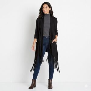 Mana Devi organic cotton fringe jacket size XL